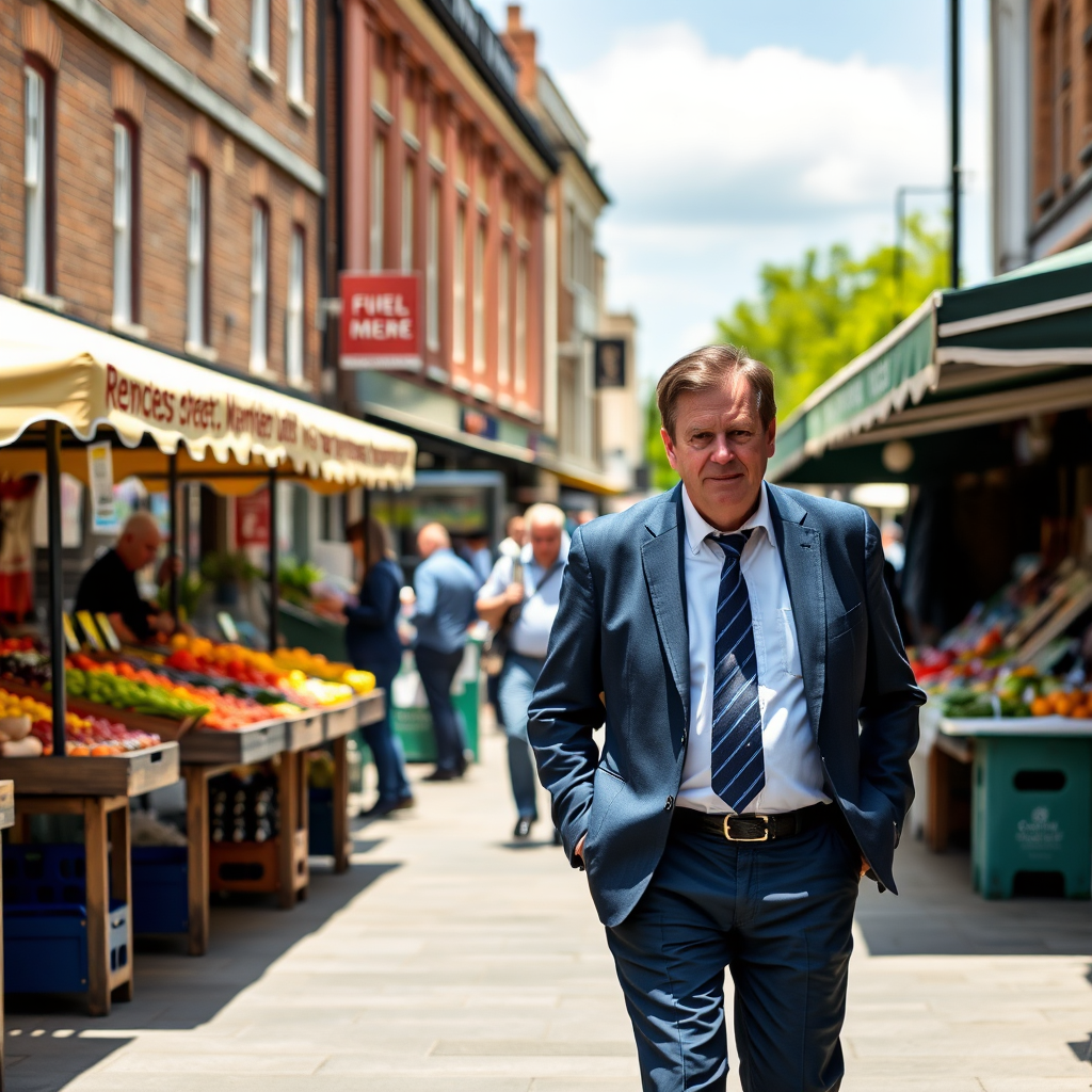Reform UK Richard Tice's Nuneaton market walk-about in pictures